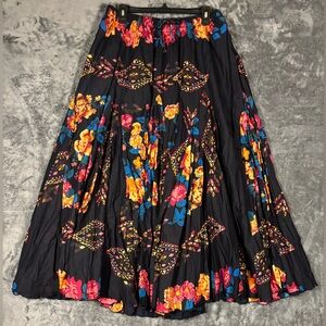Jessica London Womens Floral Cotton Maxi Skirt Size 16